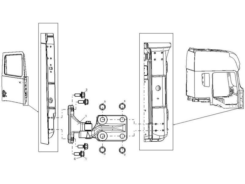 Conjunto de bisagra inferior de puerta derecha Shacman X3000